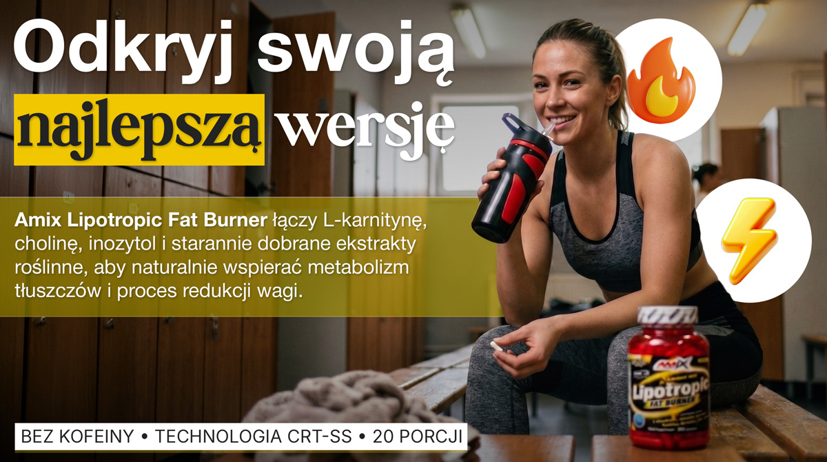Amix Lipotropic Fat Burner 100 kapsułek - formuła lipotropowa bez kofeiny