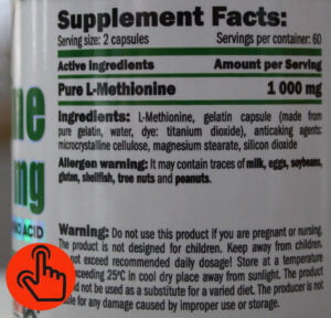 methionine-1000-supplement-facts