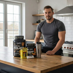 zestaw suplementow i odzywek na mięśnie dla faceta