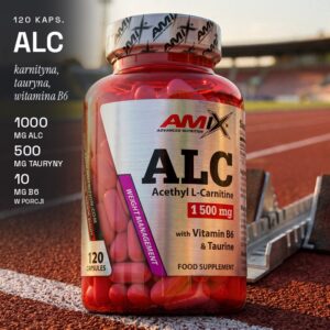 Słoik ALC Amix 120 kapsułek na czerwonej bieżni